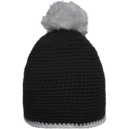 MB7964 Pompon Hat with Contrast Stripe